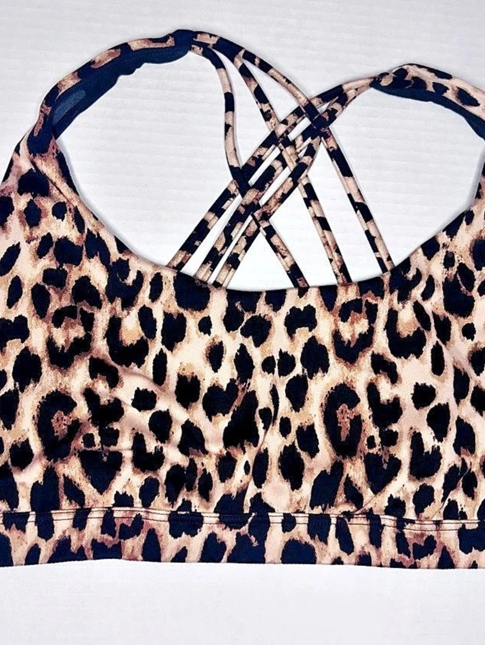 Victoria's Secret VSX Elevate Stretch-Comfort Strappy-Back Sports Bra leopard sp